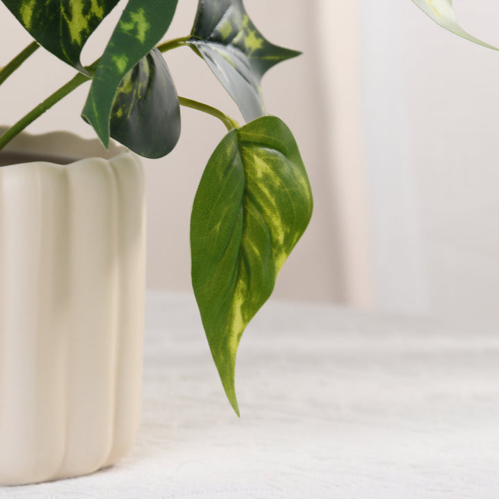 Artificial yellow pothos plant